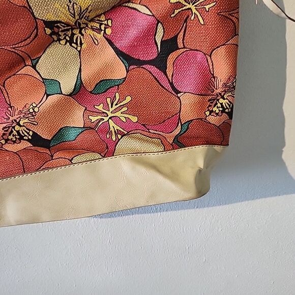 Relic Floral Canvas Floral Tote Bag Purse Zip Top Summer Hadley Fossil - Picture 8 of 13